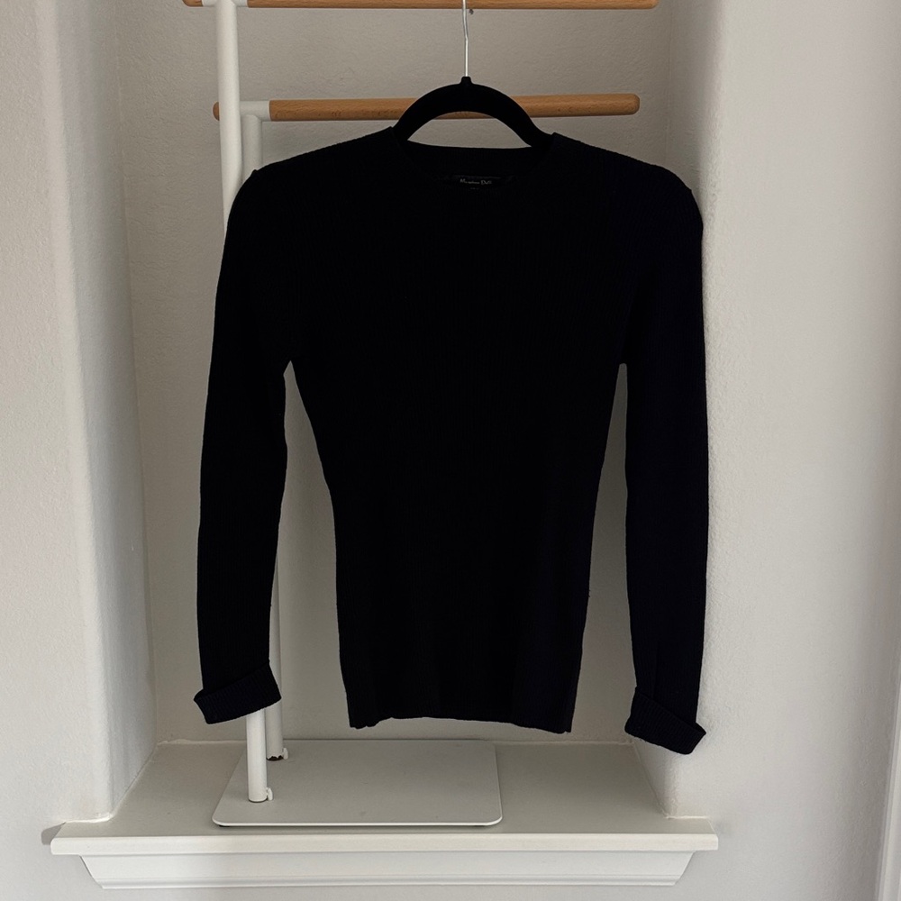 Massimo Dutti Black Crew Neck Sweater